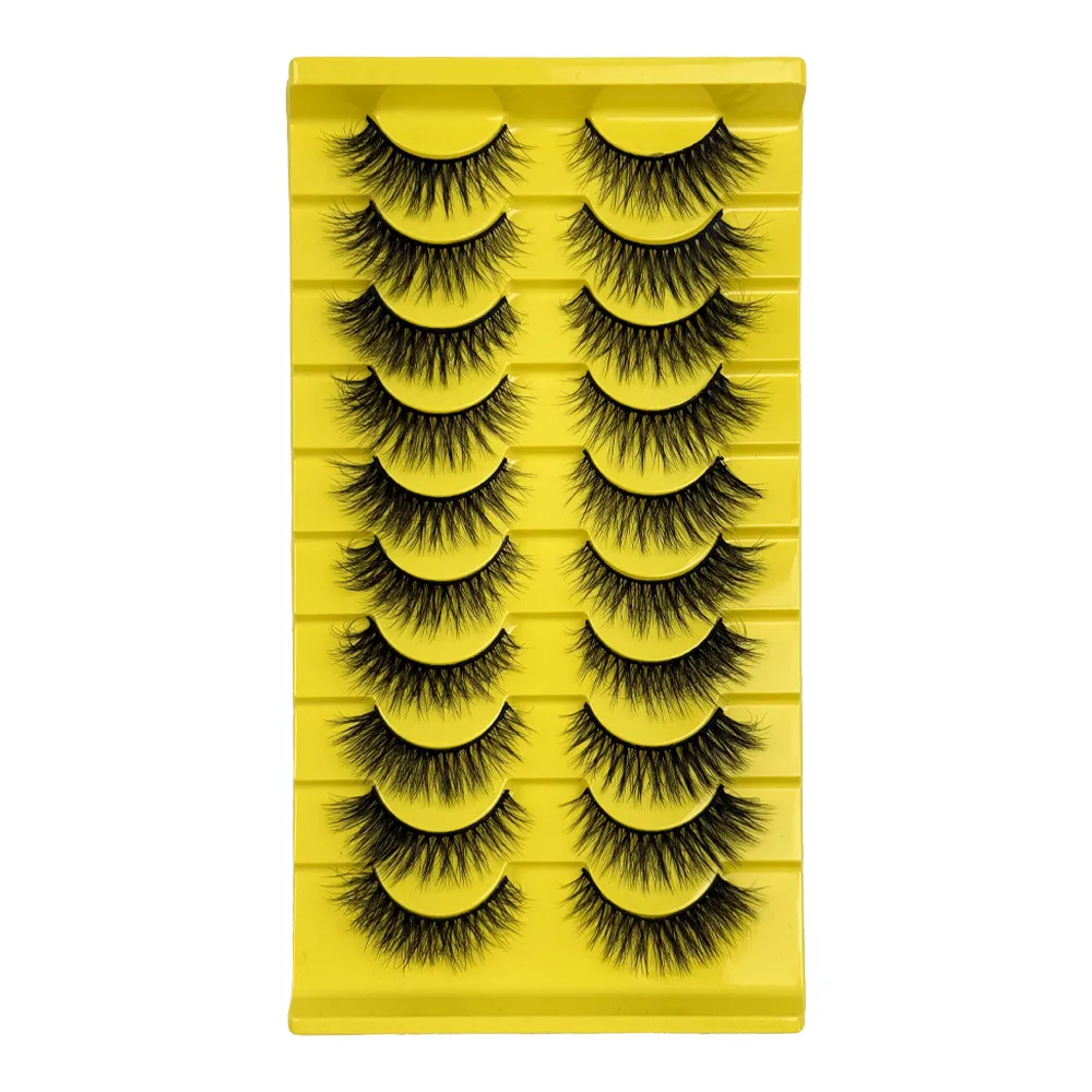Fox Eye Strip Lashes with Black Band – Natural Look Curling False Eyelashes, Fluffy Dramatic Eye Lashes for Western Style, Reusable